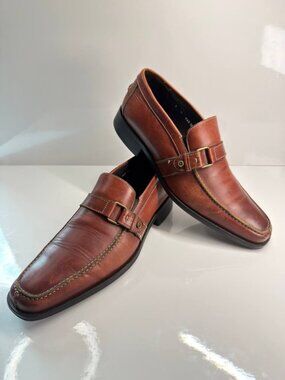Donald J. Pliner Brown Leather Loafers – Made in Italy - US 8
